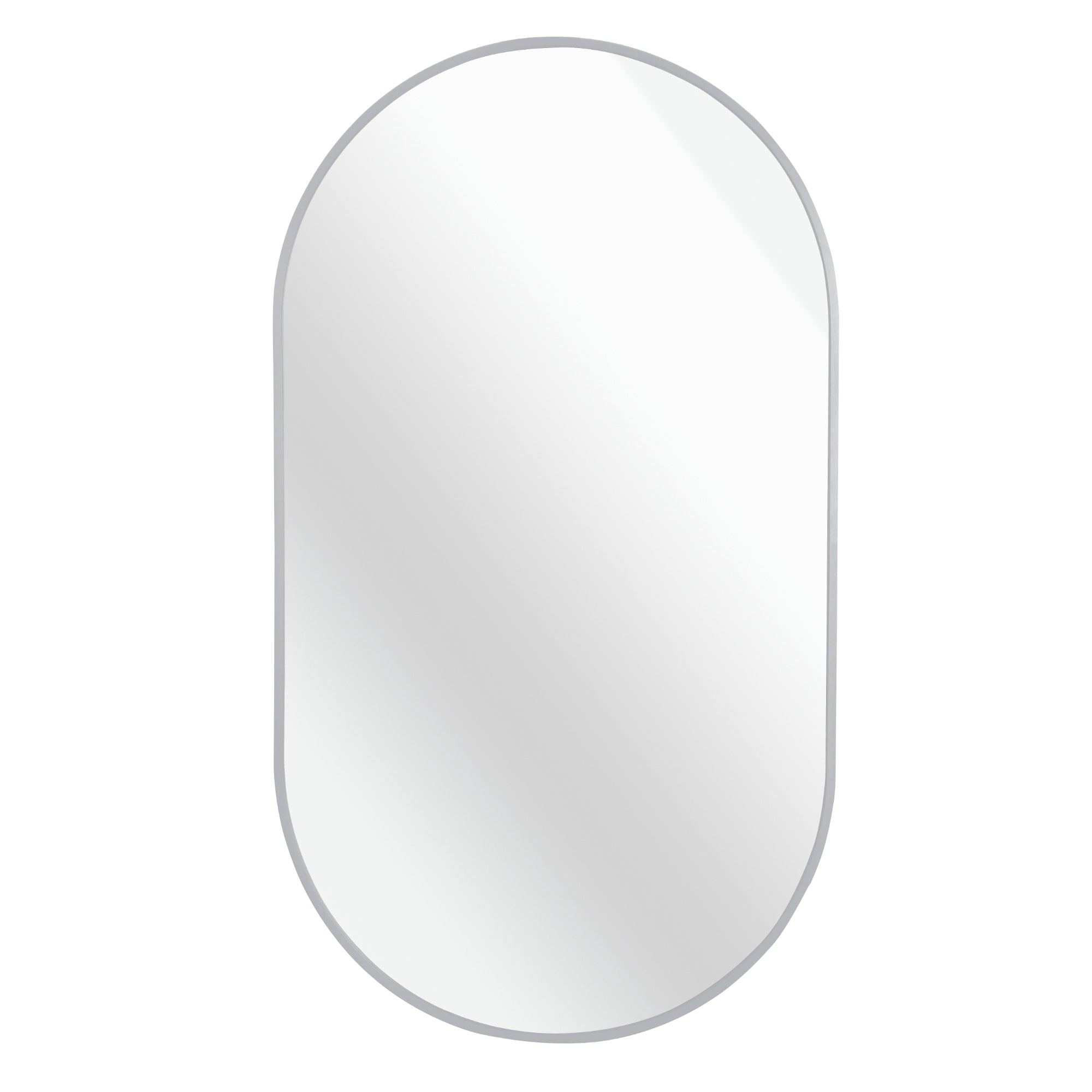 VanityFus 28-in W 20-in H Oval Silver Framed Beveled Bathroom Vanity Mirror Wall Mirror